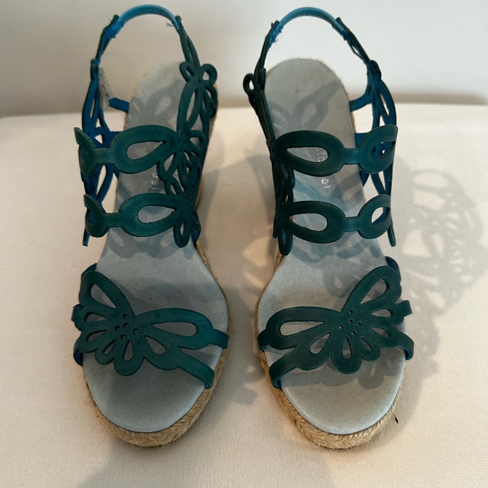 Eric Michael Teal Espadrille Sandals